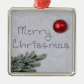 雪の中書の聖降誕祭 メタルオーナメント (正面)