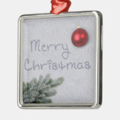 雪の中書の聖降誕祭 メタルオーナメント (左)