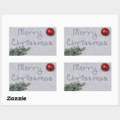 雪の中書の聖降誕祭 長方形シール (シート)