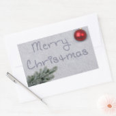 雪の中書の聖降誕祭 長方形シール (封筒)