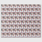 雪の中走のクリスマスドッグ ラッピングペーパー (フラット)