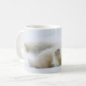 雪の中転がのシロクマ,ノルウェー コーヒーマグカップ (正面左)