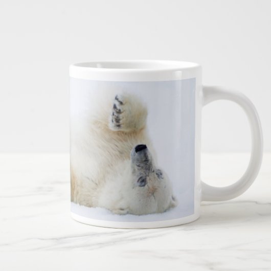 雪の中転がのシロクマ,ノルウェー ジャンボコーヒーマグカップ (右)