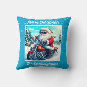 雪の中、バイクに乗ったサンタ クッション (裏面)