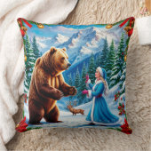 雪の乙女魅惑的な冬のシーン クッション (ブランケット)