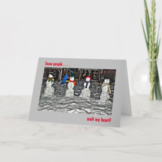 雪の人々は私のクリスマスホリデーを溶かすハート カード (正面)