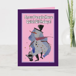 雪の人々は、迅速な誕生日、ハッピーバースデーを持つ カード