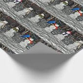 雪の人々冬のシーンホリデー ラッピングペーパー (角)