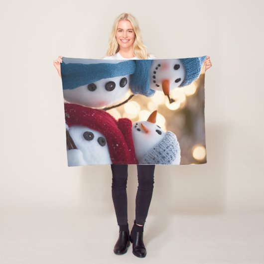 雪の人々毛布 フリースブランケット (インサイチュ)