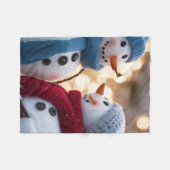 雪の人々毛布 フリースブランケット (正面(横))