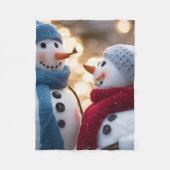 雪の人々毛布 フリースブランケット (正面)