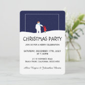 雪の人と一緒にクリスマスパーティーのご招待 招待状 (スタンド正面)