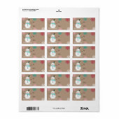 雪の人と雪すてきの結晶から ラベル (フルシート)