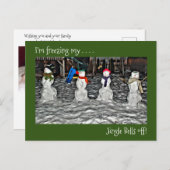 雪の人のカードのジャングルを凍らせている ポストカード (正面/裏面)