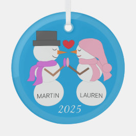 雪の人を愛で彩る ガラスオーナメント