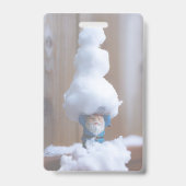 雪の人形Vを建てた バッジ (裏面)