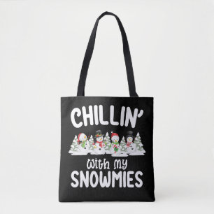 雪の仲間とくつろぐ雪だるまクリスマス トートバッグ