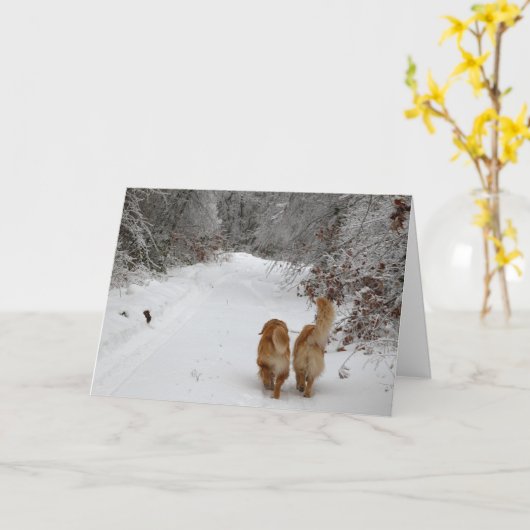 雪の仲間 カード (黄色い花)