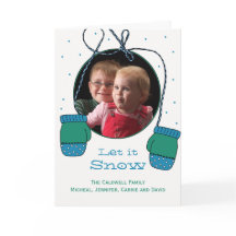 雪の休日の写真のグリーティングカードを許可