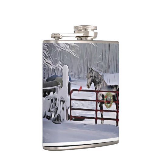 雪の休日の冬馬 フラスク (右)
