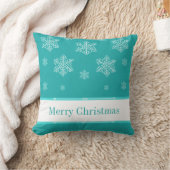 雪の休日の枕、アクア クッション (ブランケット)