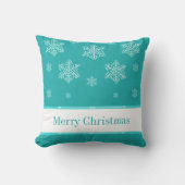 雪の休日の枕、アクア クッション (正面)