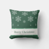 雪の休日の枕、緑 クッション (正面)