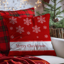 雪の休日の枕、赤