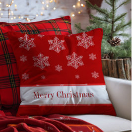 雪の休日の枕、赤 クッション