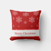 雪の休日の枕、赤 クッション (正面)