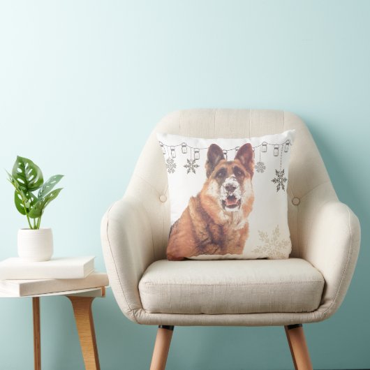 雪の休日の装飾用クッションのジャーマン・シェパード クッション (椅子)