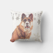 雪の休日の装飾用クッションのジャーマン・シェパード クッション (正面)