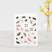 雪の休日クリスマスカード カード (黄色い花)