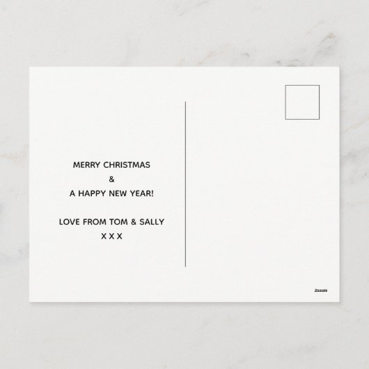 雪の休日クリスマス鹿のステーキ葉書 シーズンポストカード (裏面)