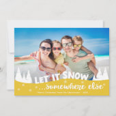 雪の休暇おもしろいビーチ シーズンカード (正面)