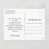 雪の休暇おもしろいビーチ シーズンポストカード (裏面)