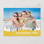 雪の休暇おもしろいビーチ シーズンポストカード (正面)