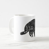 雪の光に輝くタビー猫 コーヒーマグカップ (正面左)