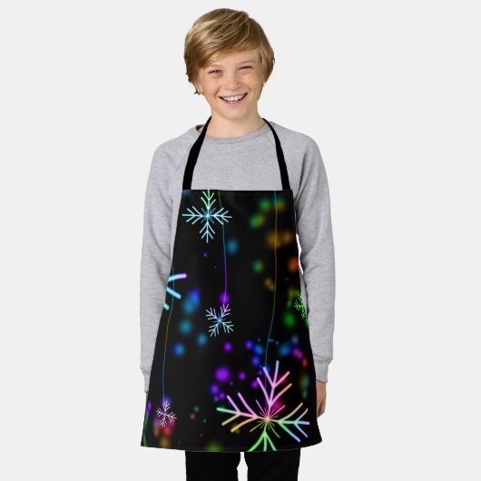 雪の光 – 背景 – 雪 エプロン (着用した状態)