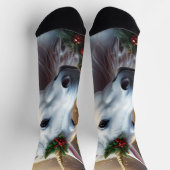 雪の光：魅惑的なクリスマス・ユニコーン ソックス (上部)