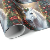 雪の光：魅惑的なクリスマス・ユニコーン ラッピングペーパー (ロールコーナー)