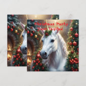 雪の光：魅惑的なクリスマス・ユニコーン 招待状 (正面/裏面)