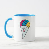 雪の円錐形の舌は氷のシロップの菓子の味に送風します マグカップ (左)