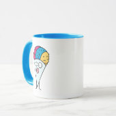 雪の円錐形の舌は氷のシロップの菓子の味に送風します マグカップ (正面左)