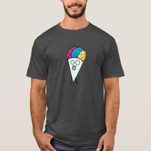 雪の円錐形の舌は氷のシロップの菓子の味に送風します Tシャツ