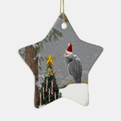 雪の写真のクリスマスの鷲 セラミックオーナメント (右)