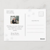 雪の写真のクリスマスポストカード ポストカード (裏面)