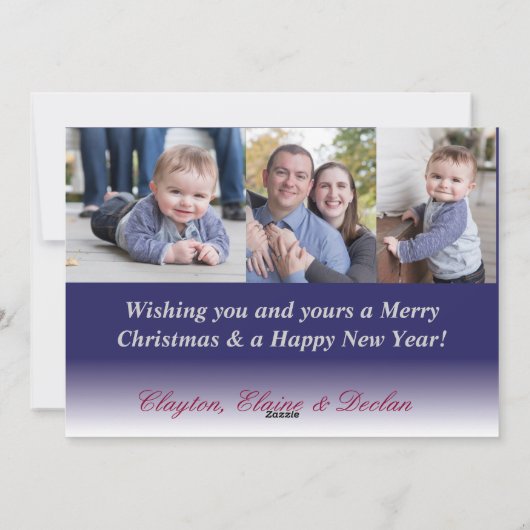 雪の写真のホリデーカードを送りましょう シーズンカード (裏面)