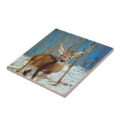 雪の写真の森のトナカイ タイル (側面)