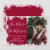 雪の写真を使ったクリスマス妊娠発表カード 招待状 (正面/裏面)